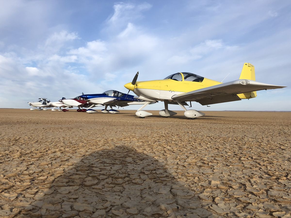 Aircraft lined up on a pan during a fly-away